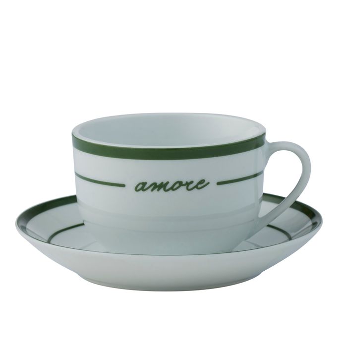 Osteria Ceramic Latte Cup & Saucer 220ml - Pure Apotheca