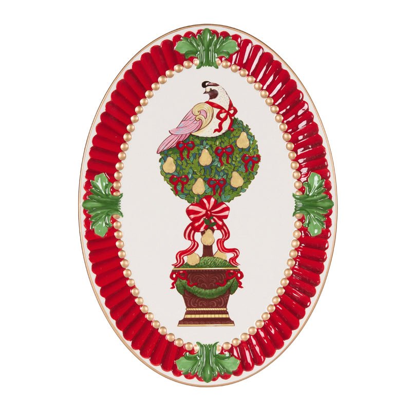 PARTRIDGE IN A PEAR TREE OVAL SERVING PLATTER - Pure Apotheca