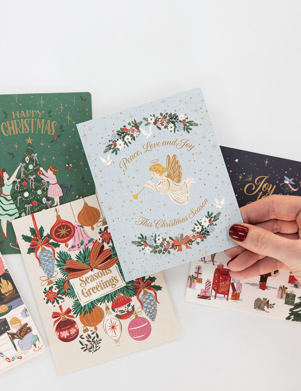 Peace Love & Joy Herald Angel Christmas Card - Pure Apotheca