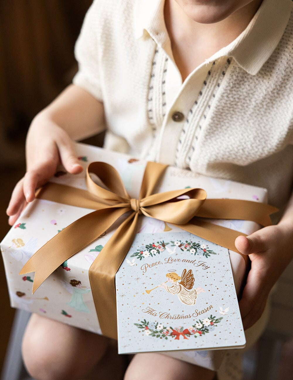 Peace Love & Joy Herald Angel Christmas Card - Pure Apotheca