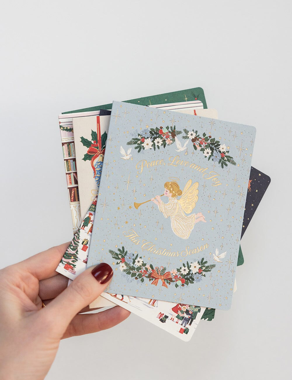 Peace Love & Joy Herald Angel Christmas Card - Pure Apotheca