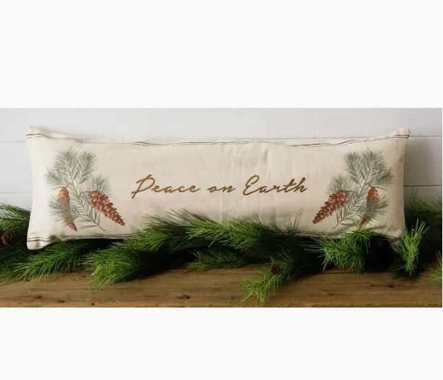 Peace on Earth Embroidered Pillow - Pure Apotheca