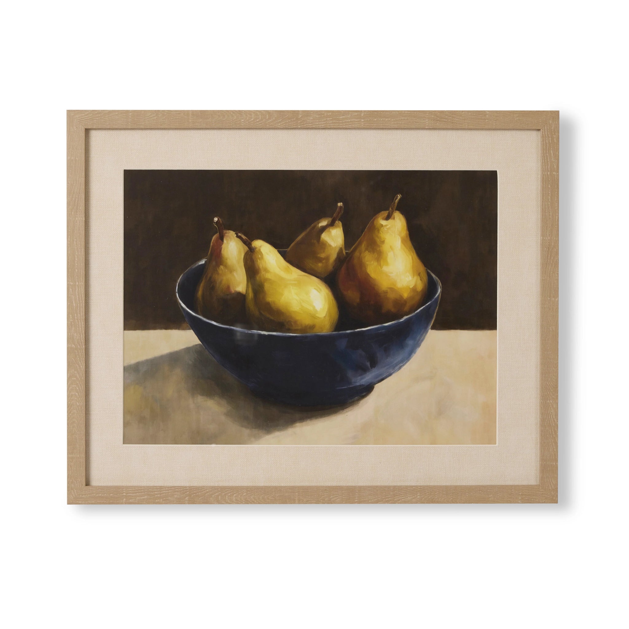 PEAR BOWL STILL LIFE FRAMED PRINT 50X40X2.5CM - Pure Apotheca