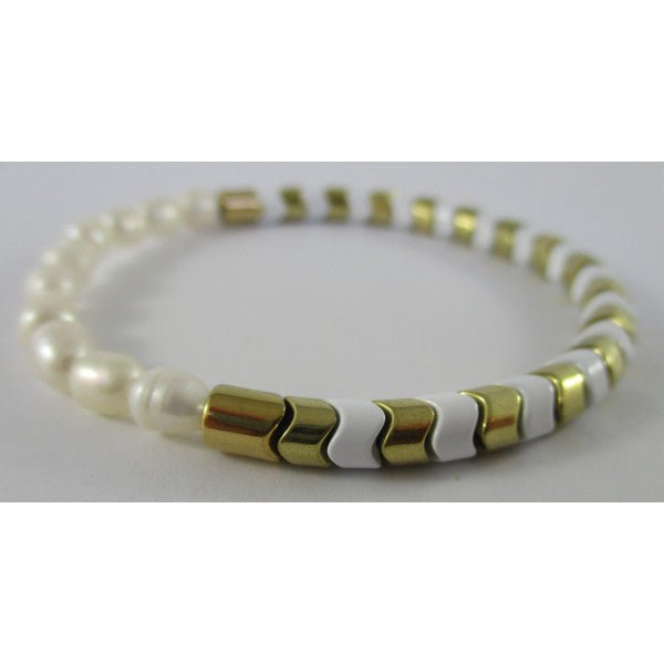 Pearl Gold Ivory Stacker Bracelet - Pure Apotheca