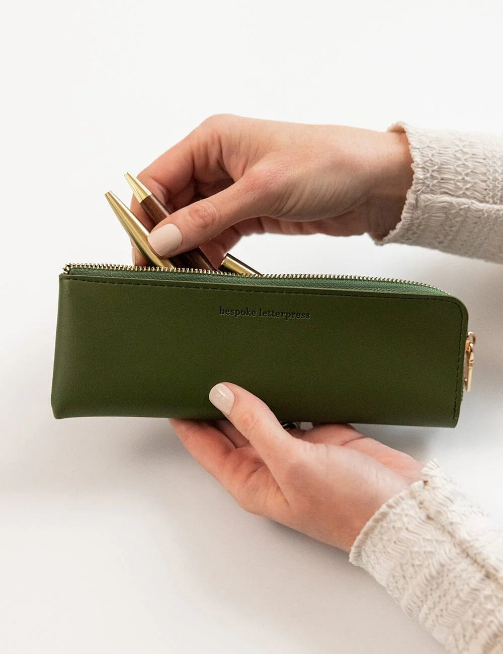 Pencil Case Slim Olive - Pure Apotheca