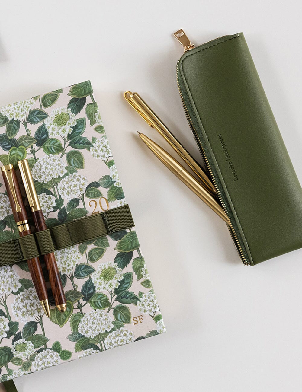 Pencil Case Slim Olive - Pure Apotheca