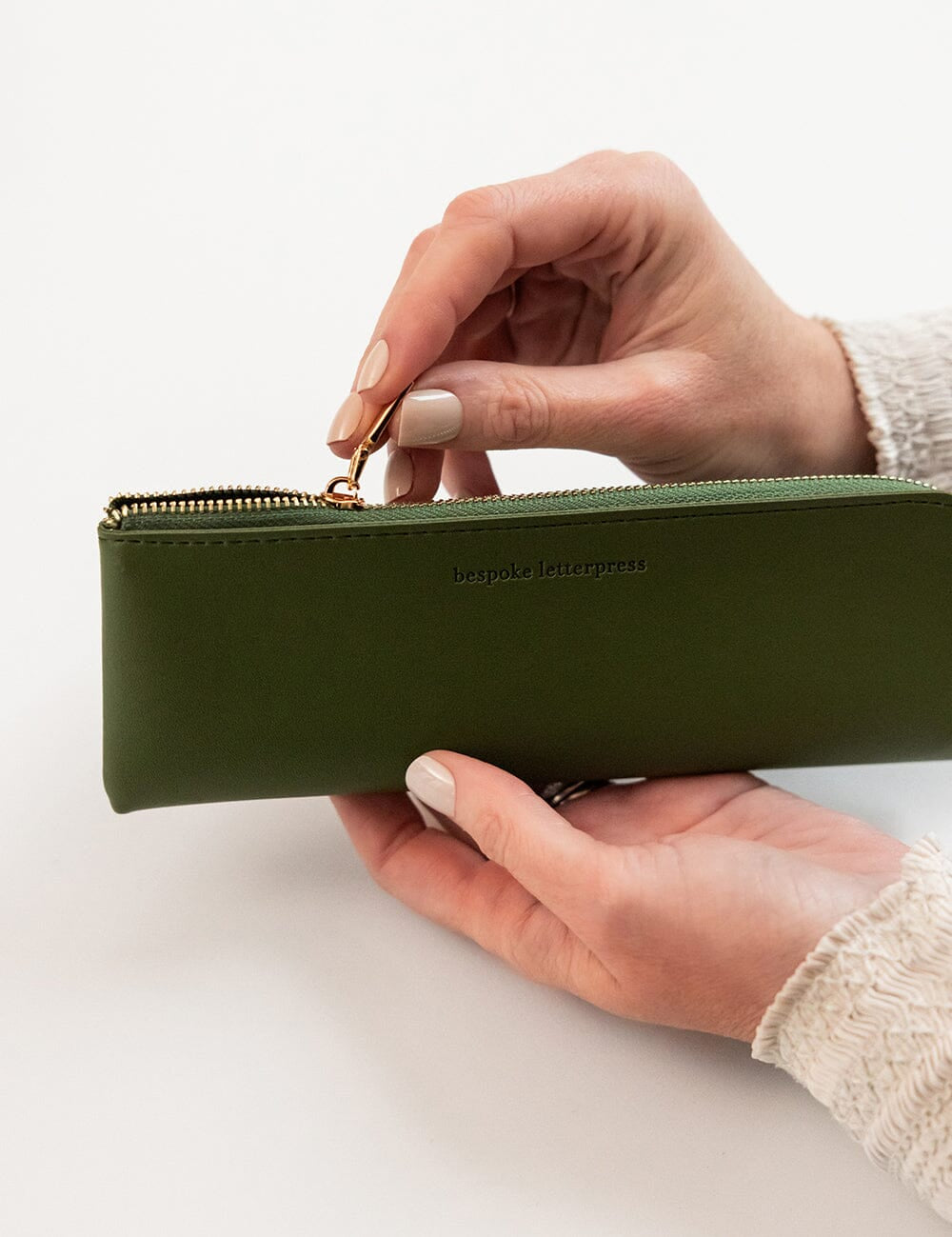 Pencil Case Slim Olive - Pure Apotheca