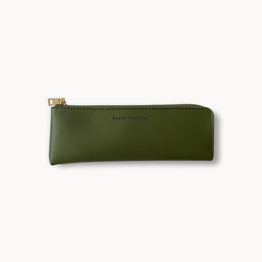 Pencil Case Slim Olive - Pure Apotheca
