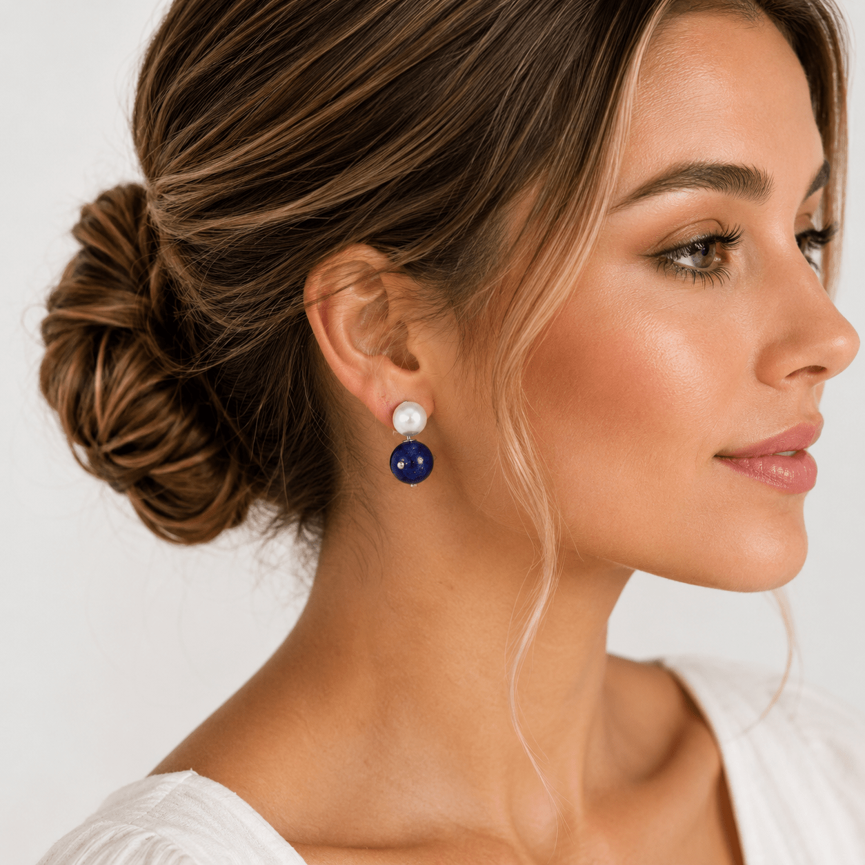Peppa Pearl Blue Lapis Stone Studs - Pure Apotheca