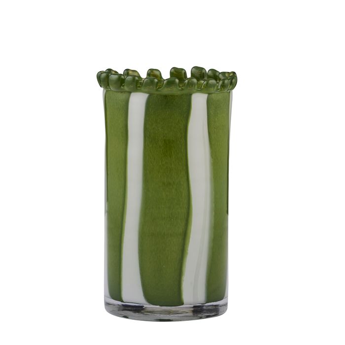 Pettine Glass Vase 12.5x23.5cm Green - Pure Apotheca