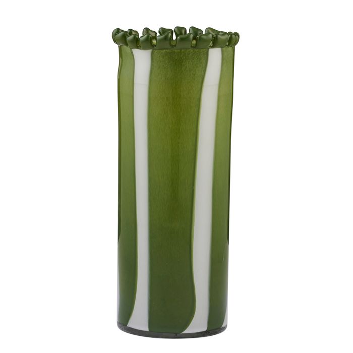 Pettine Glass Vase 13.5x35cm Green - Pure Apotheca