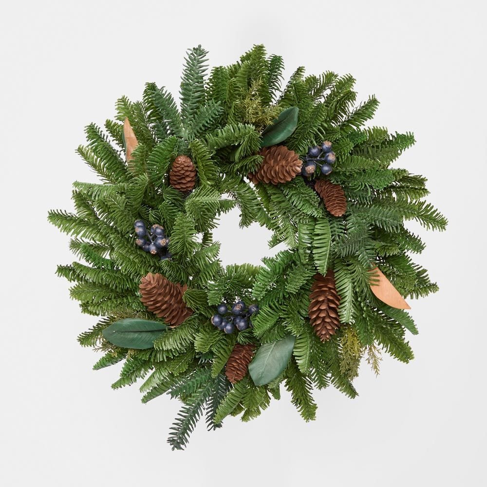 Pine and Blue Berry Wreath 61cm - Pure Apotheca