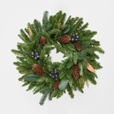 Pine and Blue Berry Wreath 61cm - Pure Apotheca