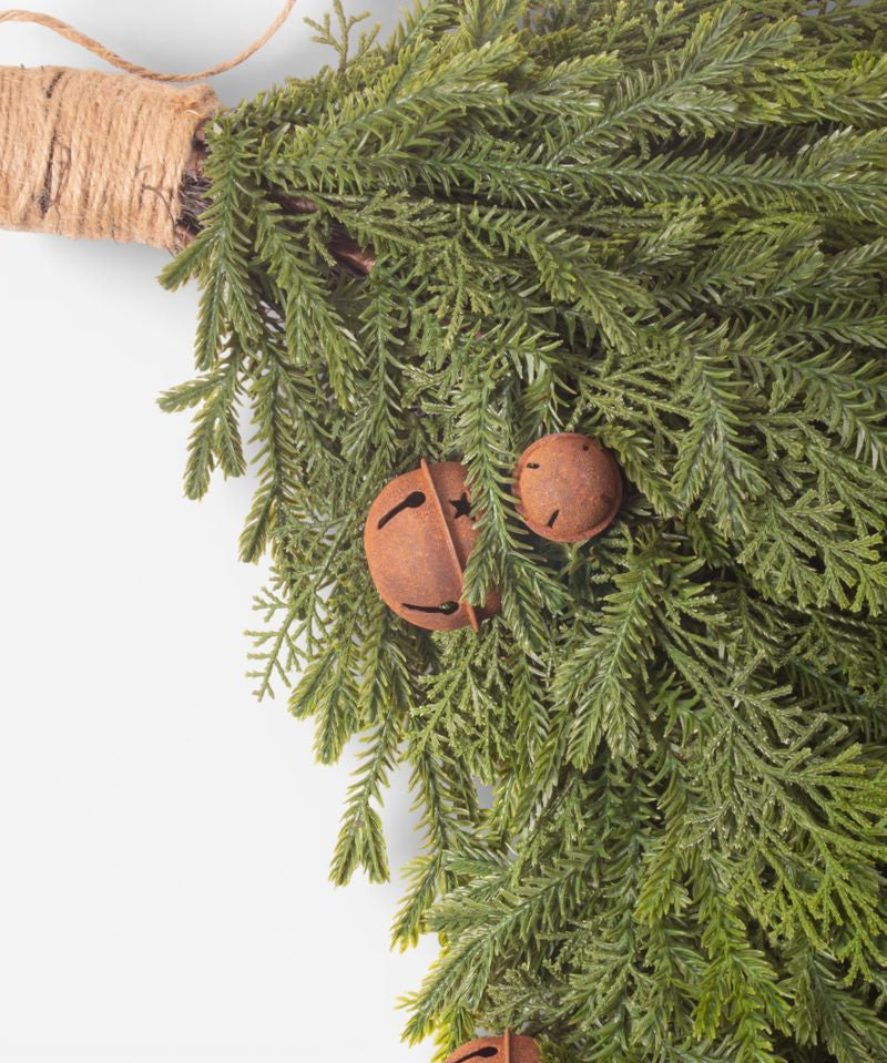 Pine Heart Wreath with Bells Large - Pure Apotheca