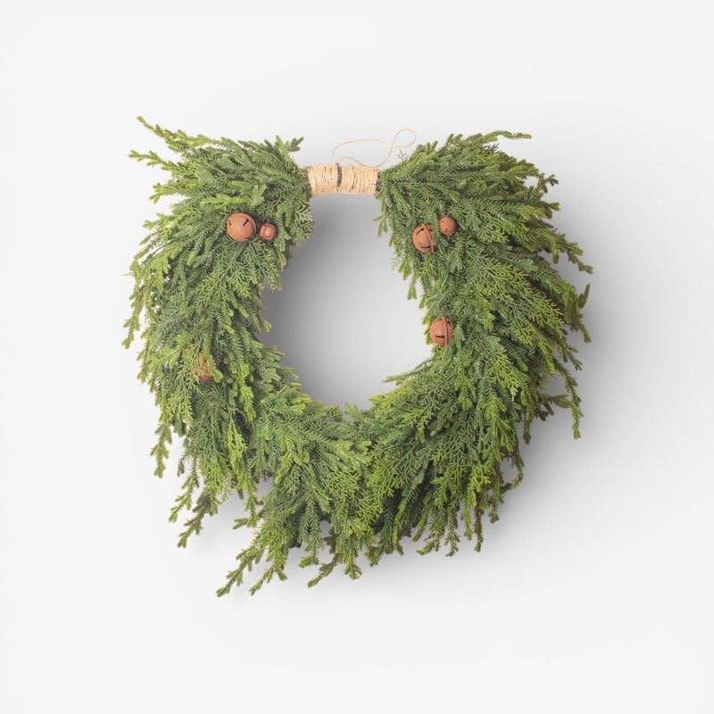 Pine Heart Wreath with Bells Large - Pure Apotheca