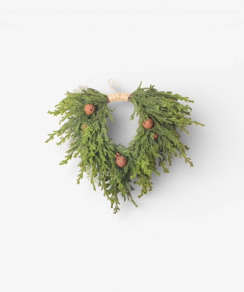 Pine Heart Wreath with Bells Small - Pure Apotheca