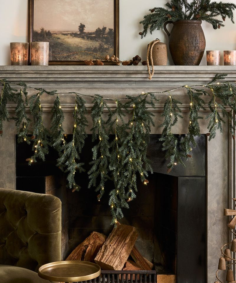 Pinecone Light Up Mantle Garland - Pure Apotheca