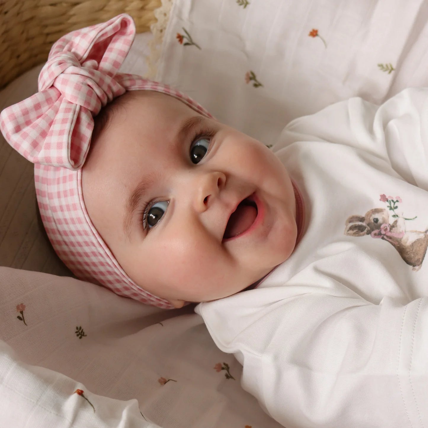 Pink Gingham Headband - Pure Apotheca