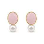 Pink Oval Pearl Earring - Pure Apotheca