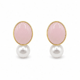 Pink Oval Pearl Earring - Pure Apotheca