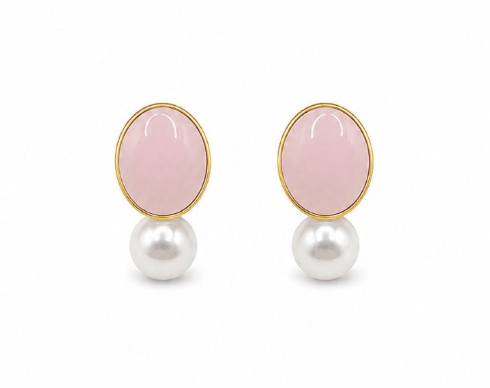 Pink Oval Pearl Earring - Pure Apotheca