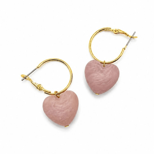 Pink Plump Heart Hoops - Pure Apotheca