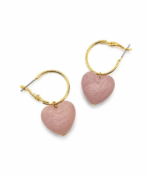 Pink Plump Heart Hoops - Pure Apotheca