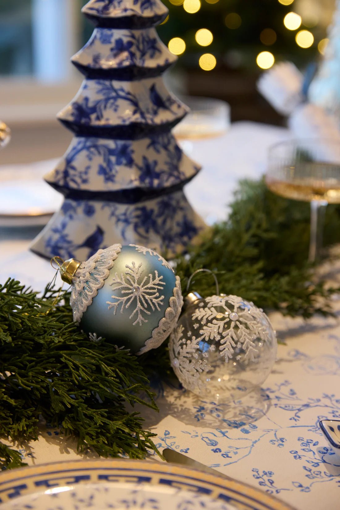 PIPED BLUE SNOWFLAKE BAUBLE - Pure Apotheca