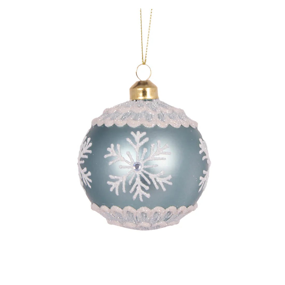 PIPED BLUE SNOWFLAKE BAUBLE - Pure Apotheca