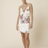 Piper Floral Silky Satin Nightie Ivory - Pure Apotheca
