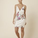 Piper Floral Silky Satin Nightie Ivory - Pure Apotheca