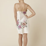 Piper Floral Silky Satin Nightie Ivory - Pure Apotheca