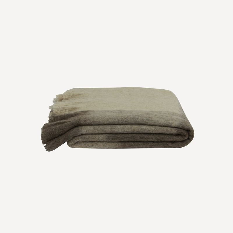 Plaid Fringe Throw Brown Beige 150x125cm - Pure Apotheca