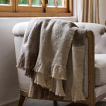 Plaid Fringe Throw Brown Beige 150x125cm - Pure Apotheca