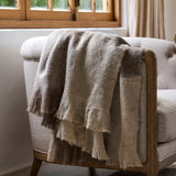 Plaid Fringe Throw Brown Beige 150x125cm - Pure Apotheca
