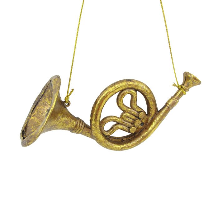 PLASTIC GOLD FRENCH HORN ORNAMENT - Pure Apotheca