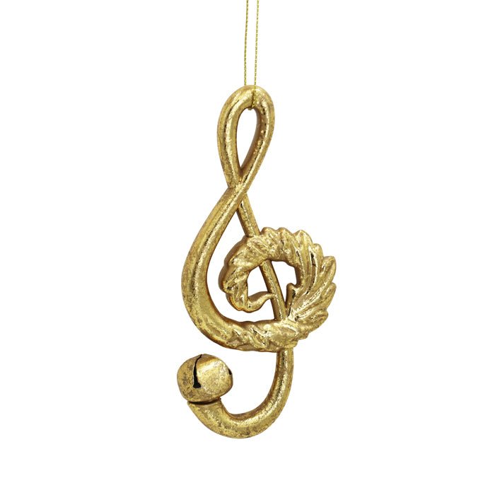 PLASTIC GOLD TREBLE CLEF ORNMNT - Pure Apotheca