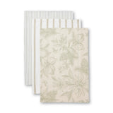 POINSETTIA OLIVE/FLAX TEATOWEL 3PK - Pure Apotheca