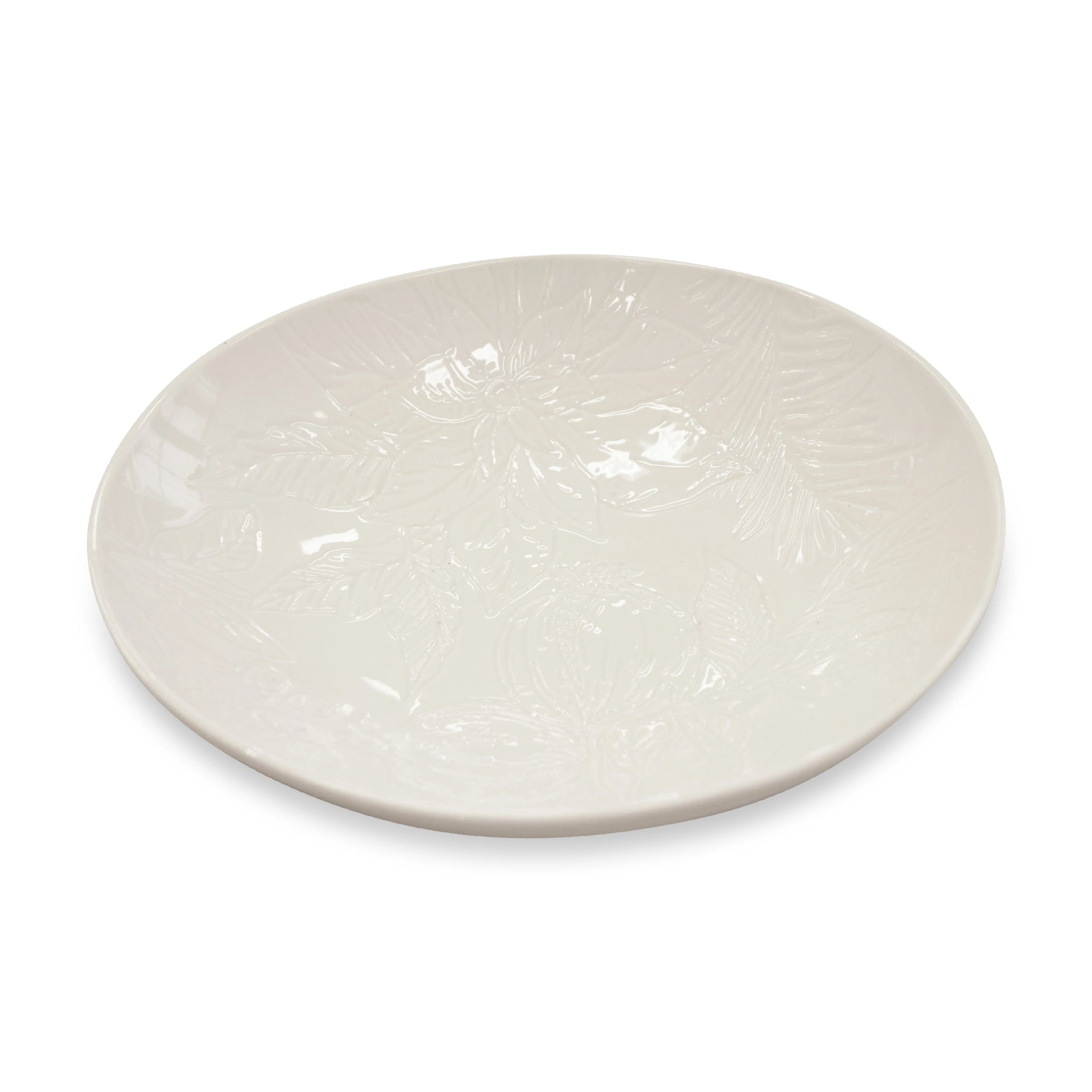 POINSETTIA WHITE ENGRAVED BOWL - Pure Apotheca