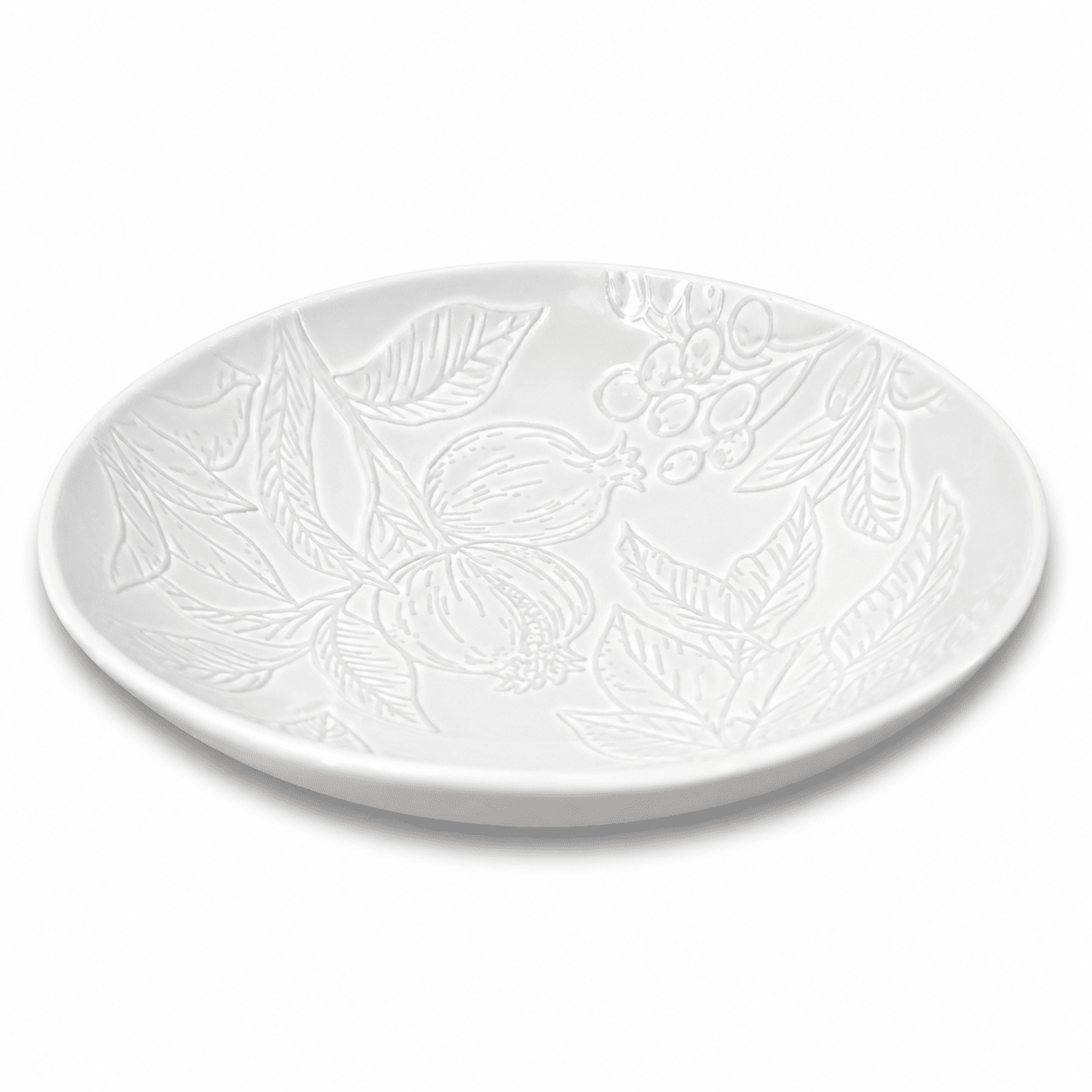 POINSETTIA WHITE ENGRAVED BOWL D28X7CM - Pure Apotheca