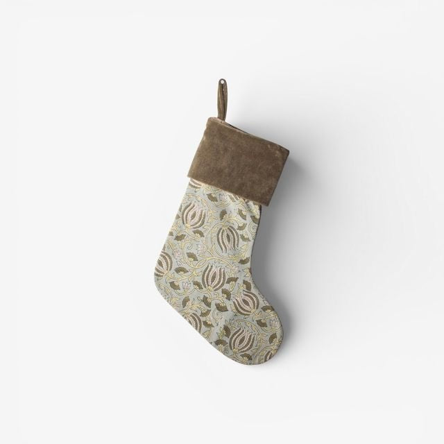 Pomegranate Floral Stocking Green - Pure Apotheca
