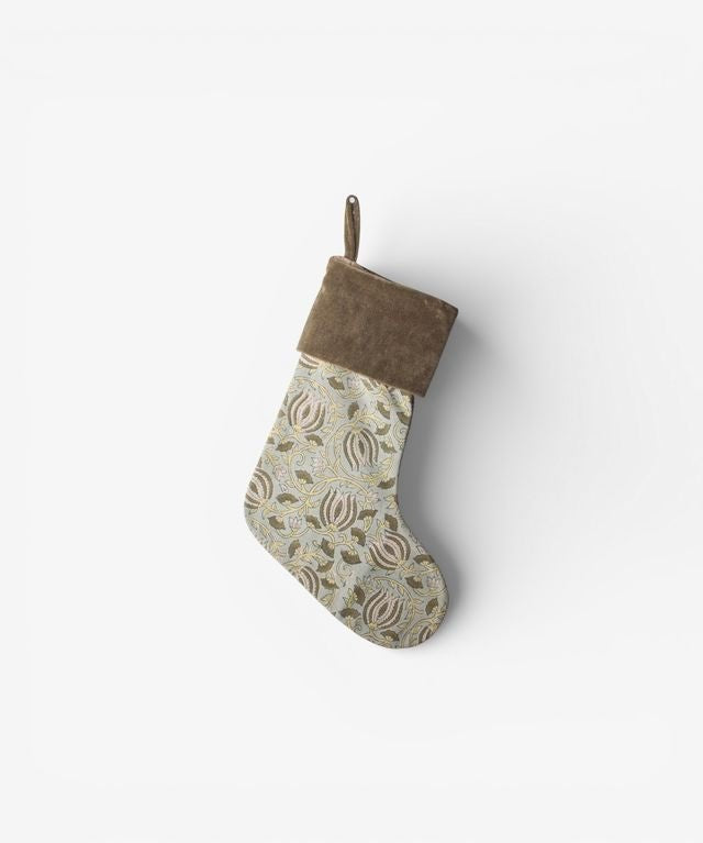 Pomegranate Floral Stocking Green - Pure Apotheca