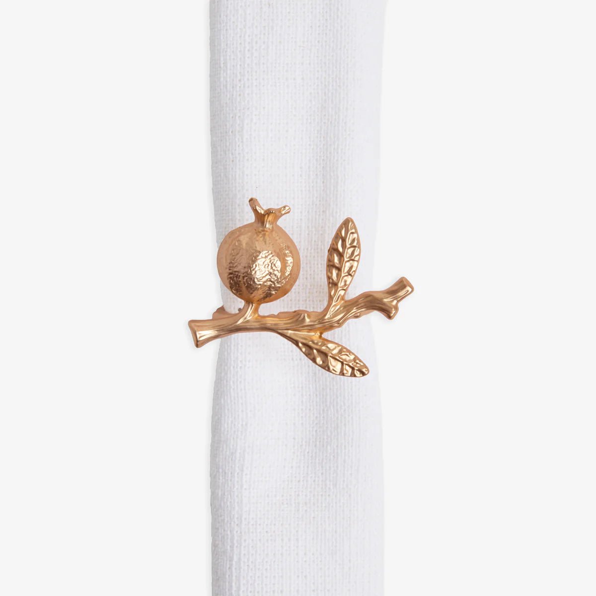 Pomegranate Gold Napkin Rings Set/4 - Pure Apotheca