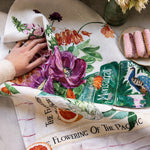Poppies & Foxglove Linen Tea Towel - Pure Apotheca