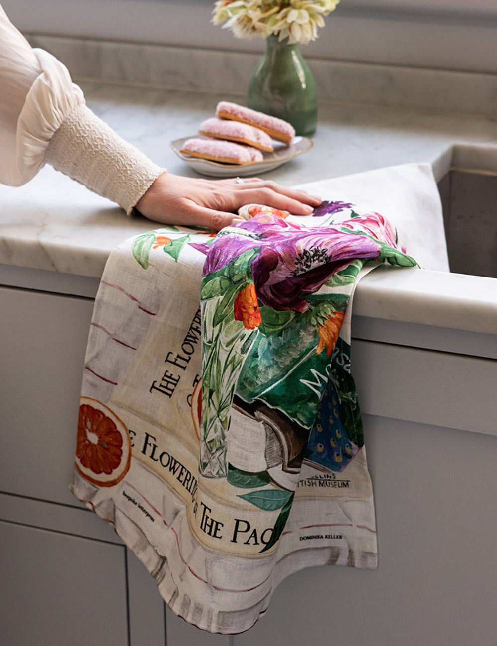 Poppies & Foxglove Linen Tea Towel - Pure Apotheca