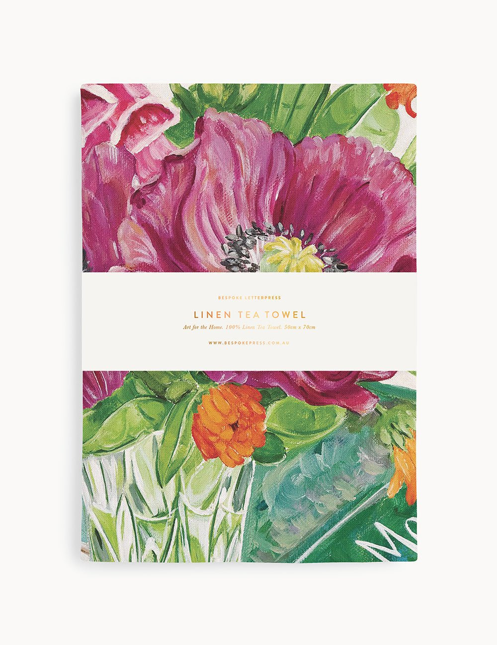 Poppies & Foxglove Linen Tea Towel - Pure Apotheca