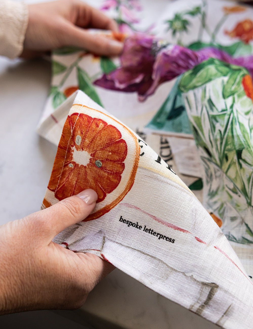 Poppies & Foxglove Linen Tea Towel - Pure Apotheca