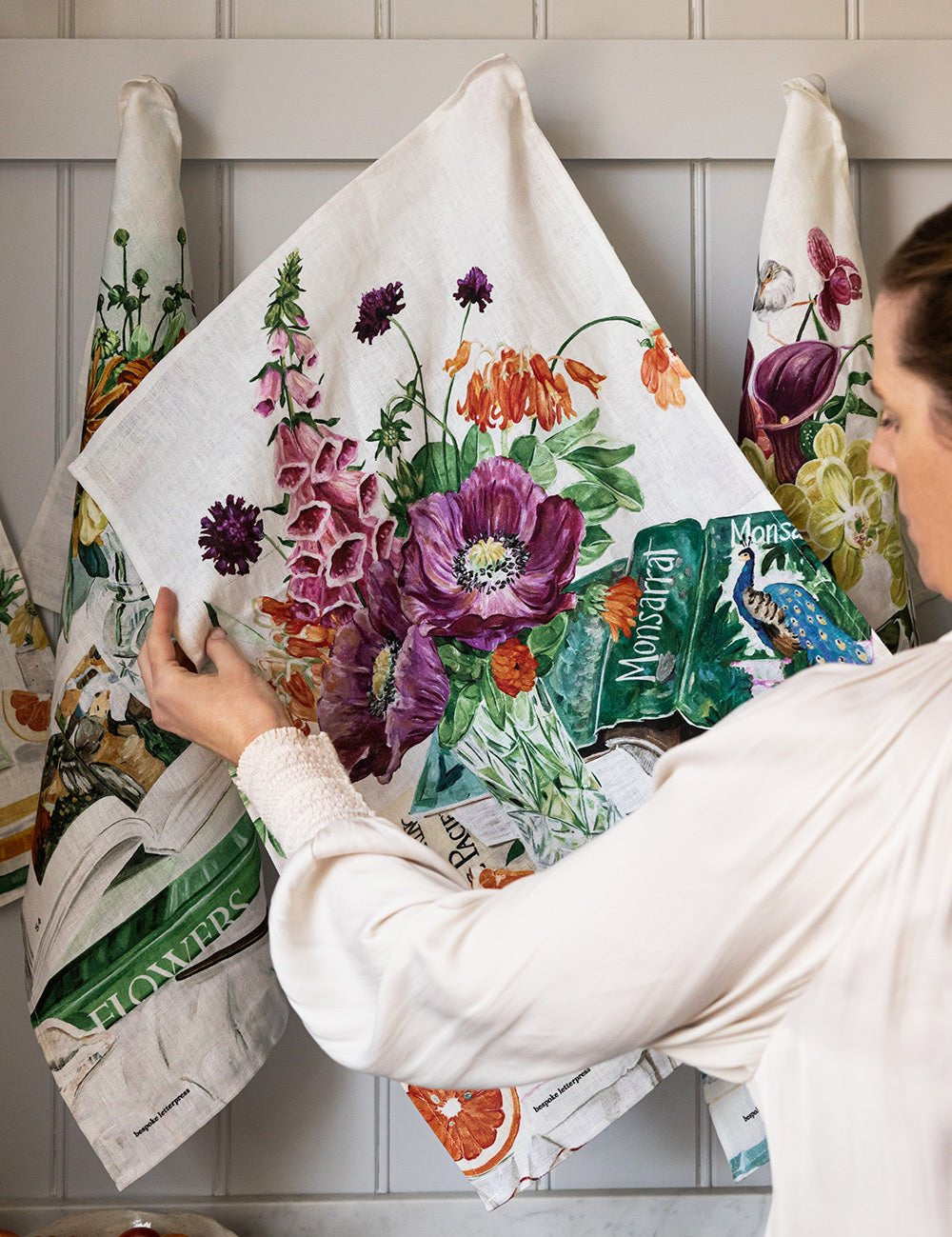 Poppies & Foxglove Linen Tea Towel - Pure Apotheca