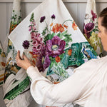 Poppies & Foxglove Linen Tea Towel - Pure Apotheca