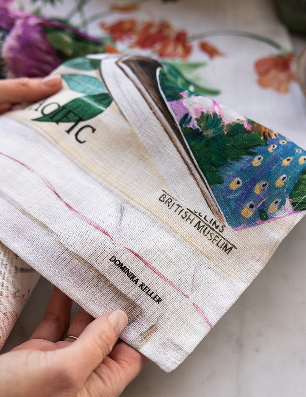 Poppies & Foxglove Linen Tea Towel - Pure Apotheca